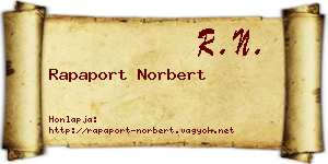 Rapaport Norbert névjegykártya