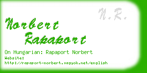 norbert rapaport business card